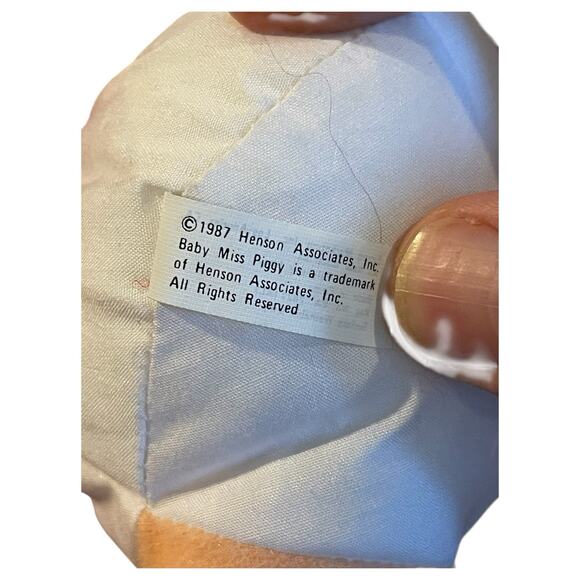 Baby Miss Piggy Plush Muppet Jim Henson Holiday Vintage 1987 - Picture 3 of 3